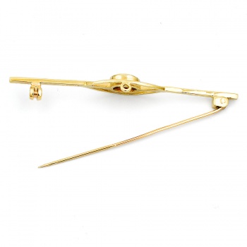 9ct gold Garnet Bar Brooch